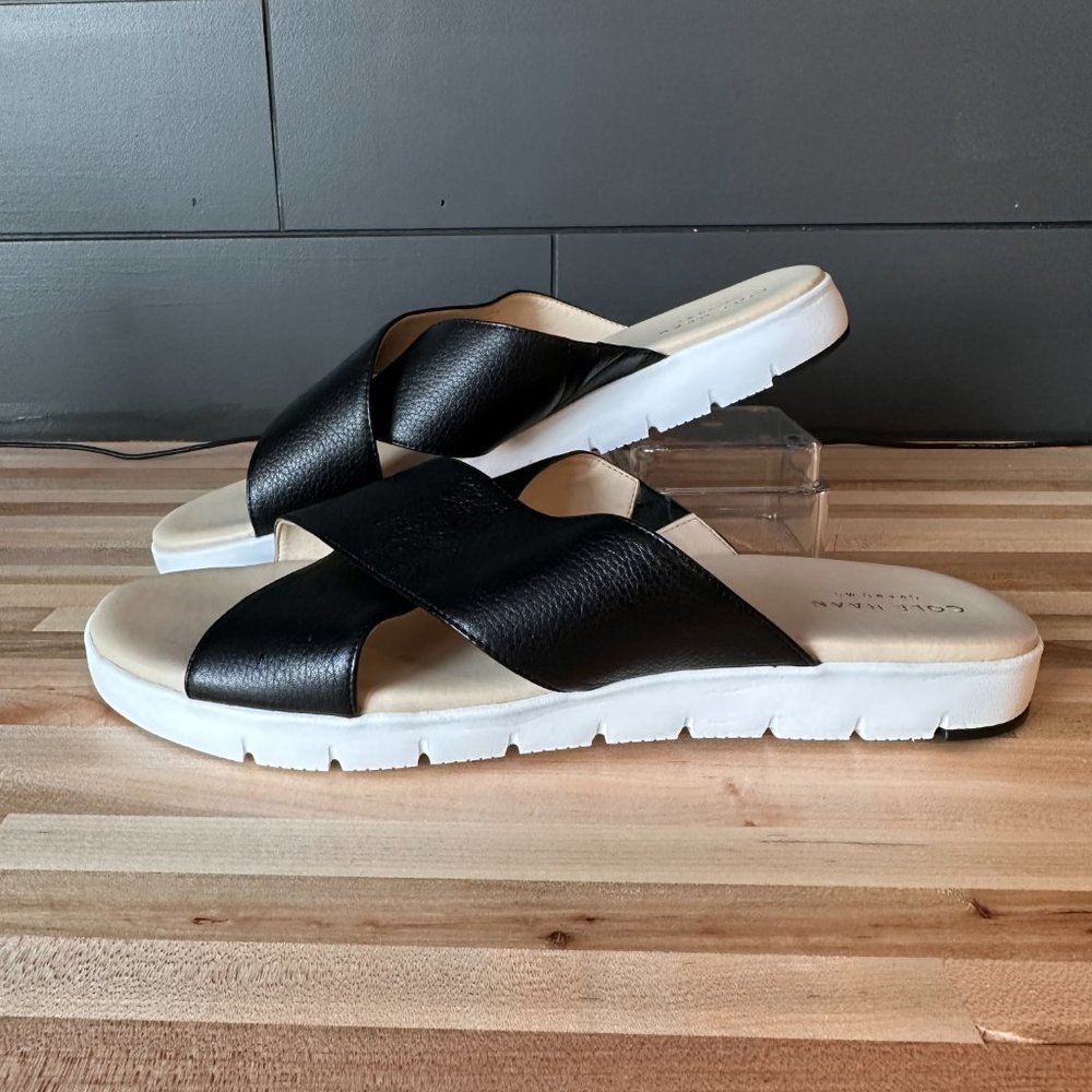Cole Haan Women's Zero Grand Criss Cross Slide Sandals - Black - 10 - RARE